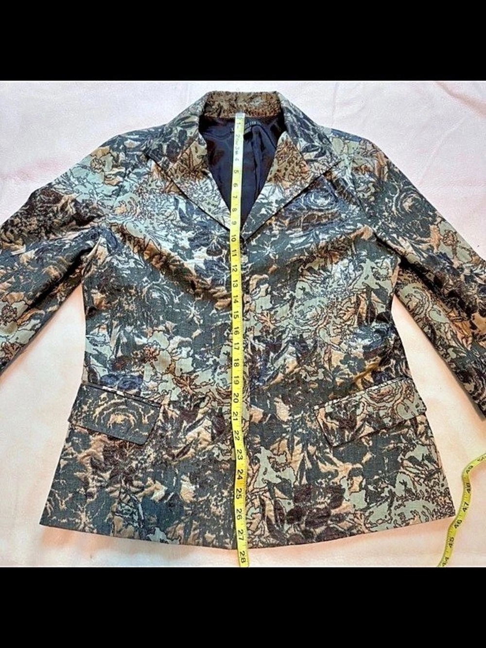 Lafayette 148 New York Floral Blazer in Blue & Brown Size 12